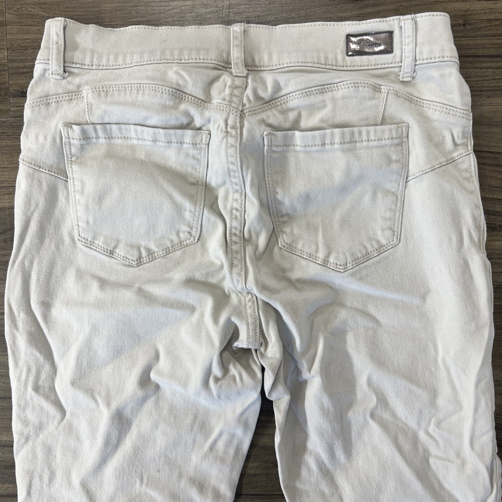 Juicy Couture Cuffed Ankle Jeans Crop Slim Straight Denim Pants Beige Womens 6 - Picture 5 of 5